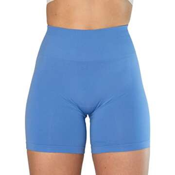 AUROLA Intensify Workout Shorts for Women Seamless Scrunch Short Gym Yoga Running Sport Active Exercise Fitness Shorts(L,Lavender Lustre)