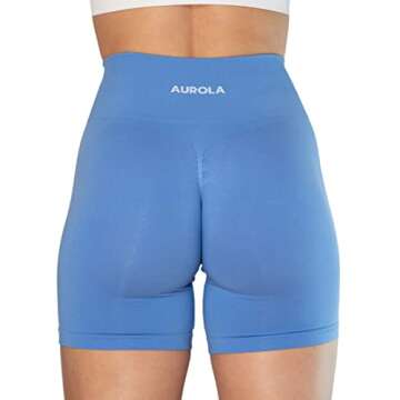 AUROLA Intensify Workout Shorts for Women Seamless Scrunch Short Gym Yoga Running Sport Active Exercise Fitness Shorts(L,Lavender Lustre)