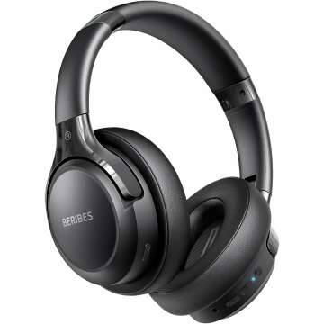 BERIBES Wireless Over-Ear Bluetooth Headphones - 65H Playtime, HiFi Stereo with Deep Bass