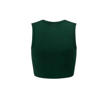 Hype and Vice Hype & Vice Cut-Off Tank for Women (X-Small) - University of Miami Top for Women, Cropped Fit Tank Top, College Shirts for Game Days - Hunter Green