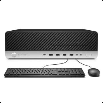 HP Elitedesk 800 G3 SFF PC Desktop Computer with 24" FHD Monitor, Core i5-6500 3.2GHz Up to 3.6GHz, 8GB RAM, 256GB SSD, Keyboard, Mouse, DP Cable, Win 10 Pro (Renewed)