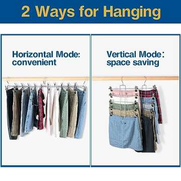 3 Piece Skirt Hanges Space Saving, Pants Hangers with Clips 5 Tier,Closet Organizers and Storage Magic Hangers,Clothes Hangers Space Saver,Closet Organization for Skirt,Trousers,Jeans,Legging