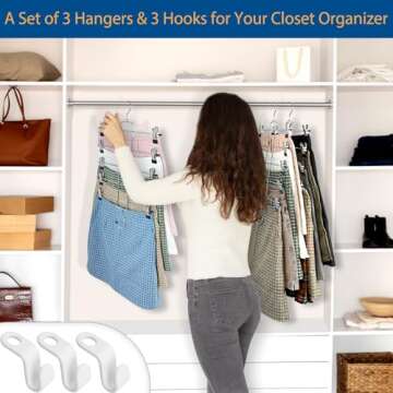 3 Piece Skirt Hanges Space Saving, Pants Hangers with Clips 5 Tier,Closet Organizers and Storage Magic Hangers,Clothes Hangers Space Saver,Closet Organization for Skirt,Trousers,Jeans,Legging