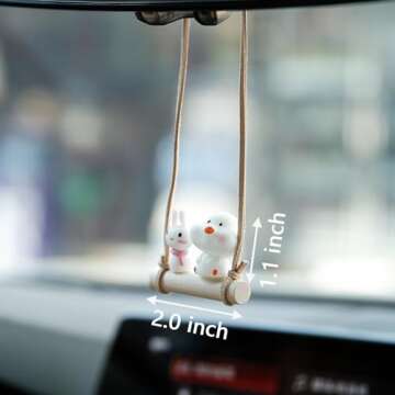 Cute Chick & Bunny Swing Mirror Car Accessories