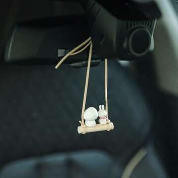 Cute Chick & Bunny Swing Mirror Car Accessories