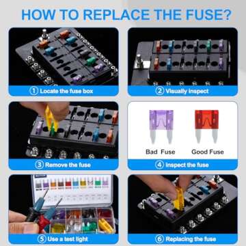 LLEZZA 120 Pieces Mini Fuse Kit, Car Fuses Assortment Kit-Fuse Kit-Mini Fuses(2A/3A/5A/7.5A/10A/15A/20A/25A/30A/35A), Fuses Automotive kit for RV, Automotive, Trucks, Motorcycle, Camper, SUV