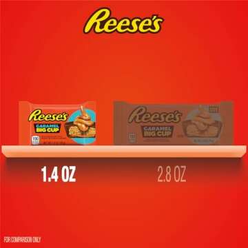 REESE'S Big Cup Caramel Milk Chocolate Peanut Butter Cups, Candy Packs, 1.4 oz (16 Count)