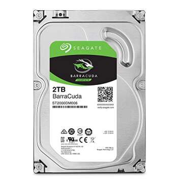 Seagate BarraCuda 2TB Internal Hard Drive HDD – 3.5 Inch SATA 6 Gb/s 7200 RPM 64MB Cache for Computer Desktop PC Laptop (ST2000DM006)