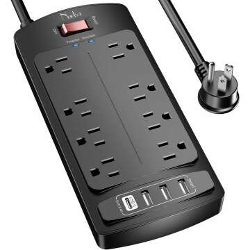 Nuetsa Surge Protector Power Strip with USB Ports