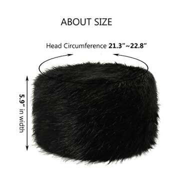 Soul Young Women's Winter Faux Fur Cossak Russian Style Hats(One Size,Black)