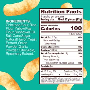 Hippeas Chickpea Puffs, Vegan White Cheddar, 0.8 Ounce (Pack of 18), 3g Protein, 2g Fiber, Vegan, Gluten-Free, Crunchy, Plant Protein Snacks