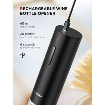 Rechargeable Electric Wine Gift Set - Aerator, Stoppers & Opener