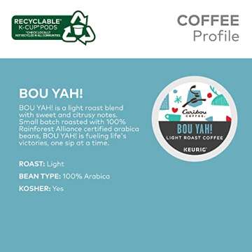 Caribou Coffee Bou-Yah K-Cup Pods - 22 Count Pack