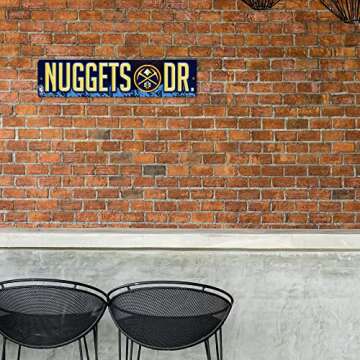 Rico Industries NBA Denver Nuggets 16-Inch Plastic Street Sign Décor