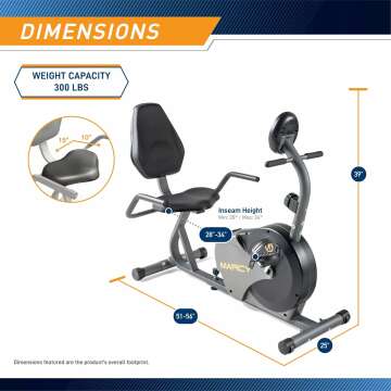 Marcy Recumbent Bike with Adjustable Resistance