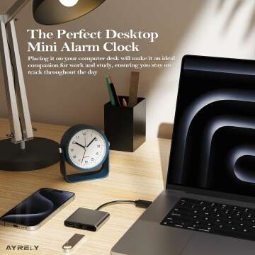 AYRELY 3.5 Inch Analog Alarm Clock - Cute Design