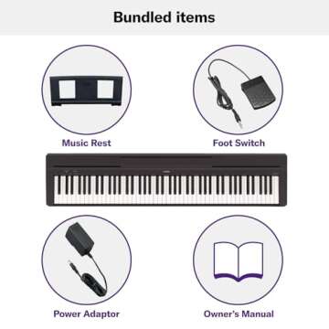 YAMAHA P71 88-Key Weighted Action Digital Piano with Sustain Pedal and Power Supply (Amazon-Exclusive)