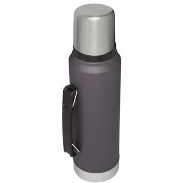 Stanley Classic Vacuum Insulated Wide Mouth Bottle - Matte Black - BPA-Free 18/8 Stainless Steel Thermos for Cold & Hot Beverages - 1.1 QT