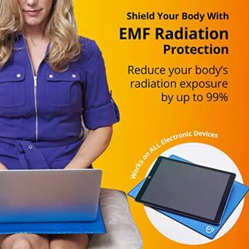 Shield Your Body Lap Pad for Laptop and Tablet, Anti Radiation Shield and Heat Blocking Pad, EMF Blocker for Laptops up to 14in. Wide (10.6 x 13.75 Inches Pad Size), Ultra Marine Color