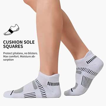 Comfortable COOPLUS Men's Ankle Athletic Socks - 6 Pairs