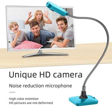 ZSEEWCAM Document Camera (Blue) Ultra High Definition 5MP USB Document Camera — Mac OS, Windows, Chromebook Compatible for Live Demo, Web Conferencing, Distance Learning, Remote Teaching,Scanner