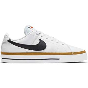 NIKE Women's Court Legacy Sneaker, White/Desert Ochre/Team Orange/Black, 9.5