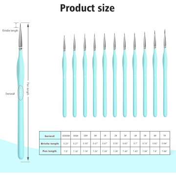 Miniature Detail Paint Brush Set - 11 Pieces