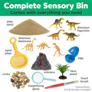 Creativity for Kids Sensory Bin: Dinosaur Dig - Toddler Sensory Toys, Sensory Bin Filler and Toddler Activities for Boys and Girls, Dinosaur Toys for Kids Ages 3-5+