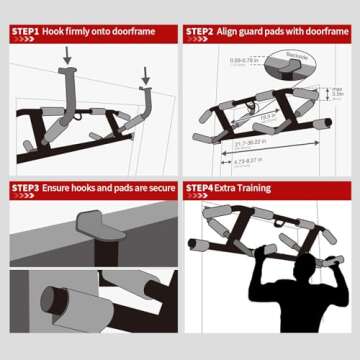 IRON AGE Pull Up Bar For Doorway - Pullupbar With 2024 Enhanced Smart Hook Angled Grip Home Gym Exercise Equipment US Patent (Fits Almost All Doors)