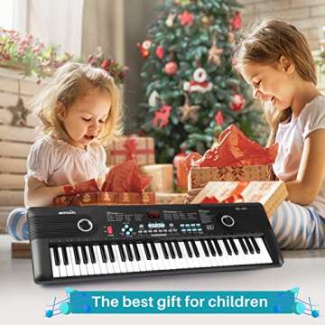 61 keys piano keyboard, Electronic Digital Piano with Built-In Speaker Microphone, Portable Keyboard Gift Teaching for Beginners, electric piano for kids, Birthday Gift for Children