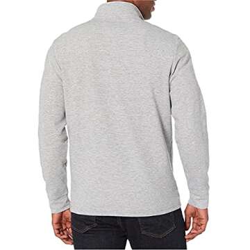 vineyard vines Men's Saltwater Quarter-Zip Pullover Sweater, Grey Heather, S