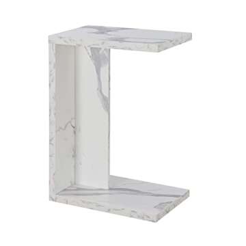 Convenience Concepts Northfield Admiral C End Table, Faux White Marble