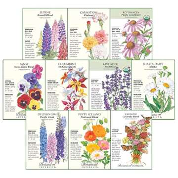 Botanical Interests Play it Again Perennial Flower Seed Collection - 10 (Ten) Packets with Recyclable Colored Box