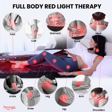 hooga Red Light Therapy Blanket, Full Body Near-Infrared Triple Chip LED Pod with Timer & Pulse Functionality, 2680 LEDs for Pain Relief, Energy Boost, Sleep Improvement, Muscle Recovery & Wellness