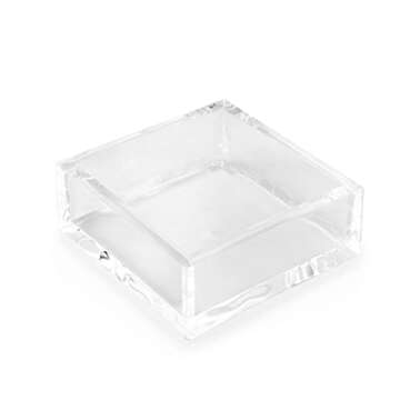 Huang Acrylic Clear Square Paper Napkin Holder | For Cocktails, Hosting, Picnics, Weddings, Parties | Long Lasting Premium Acrylic Construction