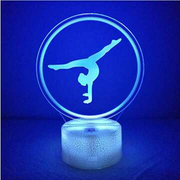 HPBN8 Ltd Creative Artistic Gymnastics 3D Night Light USB Powered Touch Switch Remote Control LED Decor Optical Illusion 3D Lamp 7/16 Colors Changing Brithday Room Decoration