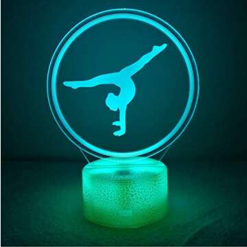 HPBN8 Ltd Creative Artistic Gymnastics 3D Night Light USB Powered Touch Switch Remote Control LED Decor Optical Illusion 3D Lamp 7/16 Colors Changing Brithday Room Decoration