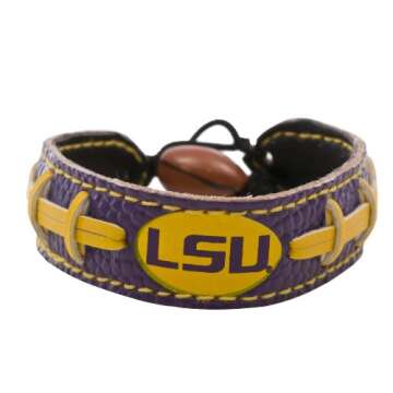 NCAA LSU Tigers Team Color Football Bracelet