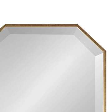 Kate and Laurel Rhodes Modern Full Length Framed Octagon Wall Mirror, 16 x 48, Gold, Decorative Glam Geometric Wall Accent