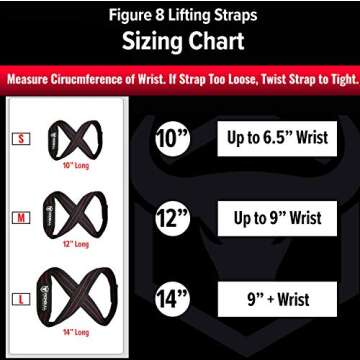 Heavy Duty Lifting Straps for Deadlift - Figure 8 Wrist Straps for Heavy Weight Lifting, Strongman, Powerlifting, Workout and Weightlifting - For Men (12" - Up to 8" Wrist Circumference)