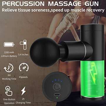 Aroprank Massage Gun Deep Tissue, Mini Aluminum Massage Gun, Percussion Muscle Massage Gun for Athletes for Pain Relief with 4 Massage Heads & 4 Speeds, Gifts for Men & Women, Black