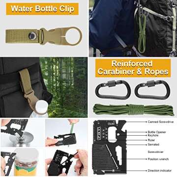 Survival Kit, Gifts for Men Dad Husband, Emergency Survival Gear and Equipment 19 in 1, Fishing Hunting Birthday for Men, Camping Accessories, Cool Gadget, Camping Essentials