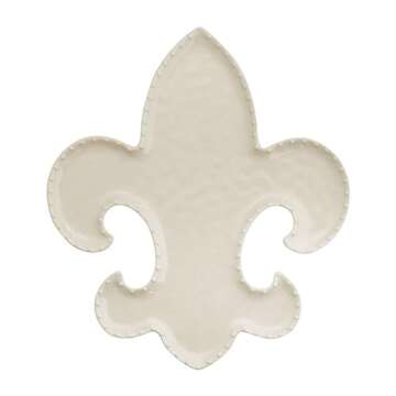 UPware Shape Platter Melamine Serving Platter BPA Free Food Platter 12.25 Inch Fleur de Lis Shaped Platter for French Fleur de Lis Decoration (12 1/4" Fleur-de-Lis)