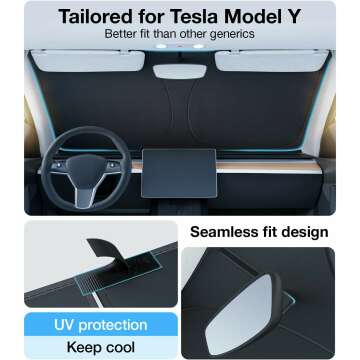 Tesla Model Y 2024 Windshield Sunshade with Storage Bag