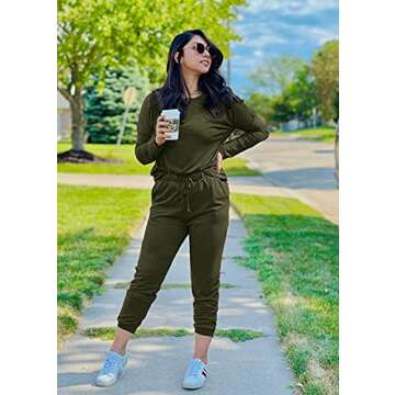 PRETTYGARDEN Women's Fall Lounge Set in Army Green