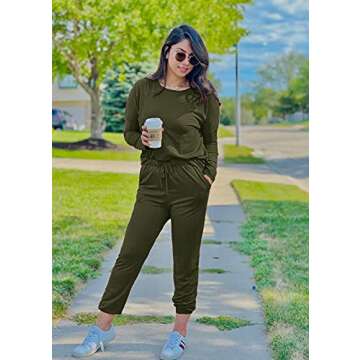 PRETTYGARDEN Women's Fall Lounge Set in Army Green