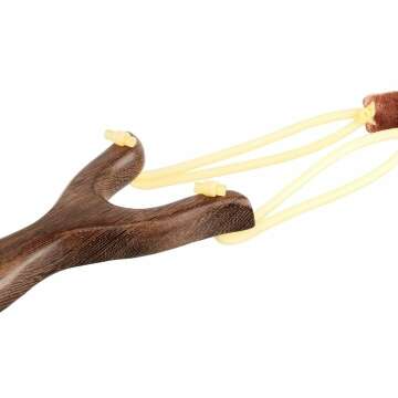 BASUNE Solid Wooden Slingshot Toy – Classic Outdoor Fun