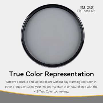 NiSi, 82mm True Color CPL w/ Ultra Low Pro Nano Coating and CINE Seal Tech for Camera Lens - Circular Polarizer Filter Camera Accessories for Photography Use - Polarized Film Electronics Essentials