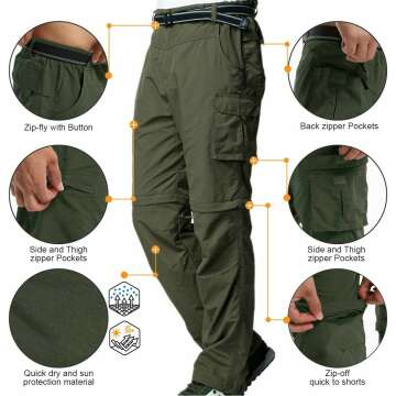 Convertible Quick Dry Hiking Pants for Men