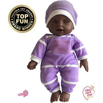 The New York Doll Collection 11 inch Soft Body Doll in Gift Box - Award Winner & Toy 11" Baby Doll (African American)